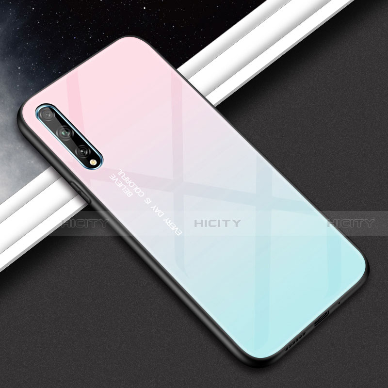 Custodia Silicone Specchio Laterale Cover per Huawei Y8p Rosa