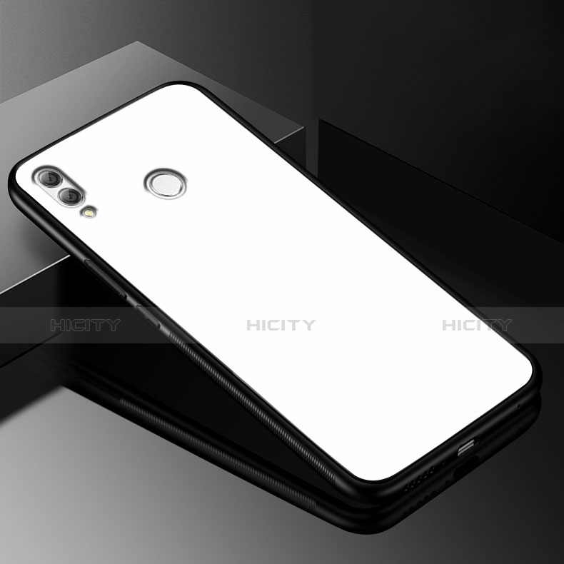 Custodia Silicone Specchio Laterale Cover per Huawei Y9 (2019) Bianco