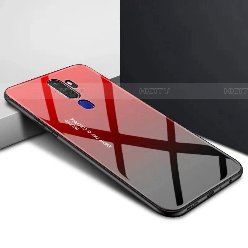 Custodia Silicone Specchio Laterale Cover per Oppo A11 Rosso