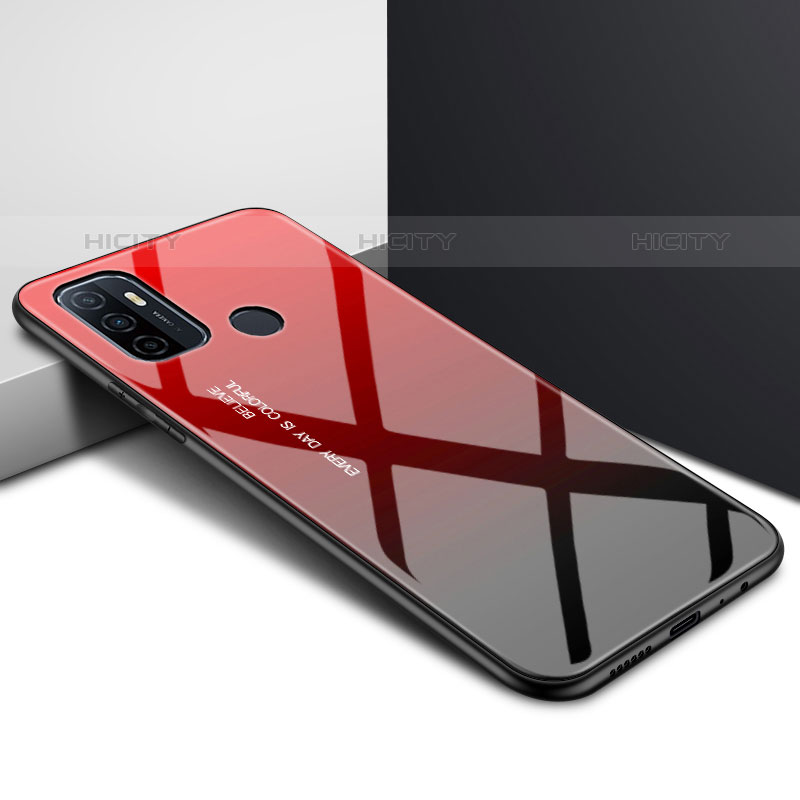 Custodia Silicone Specchio Laterale Cover per Oppo A11s Rosso