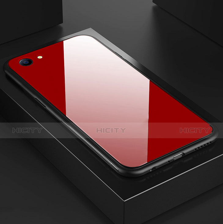 Custodia Silicone Specchio Laterale Cover per Oppo A3 Rosso