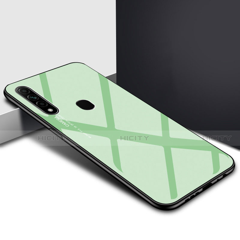 Custodia Silicone Specchio Laterale Cover per Oppo A31 Ciano