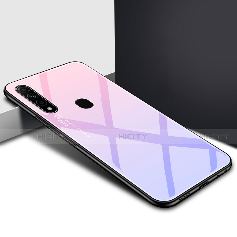 Custodia Silicone Specchio Laterale Cover per Oppo A8 Viola