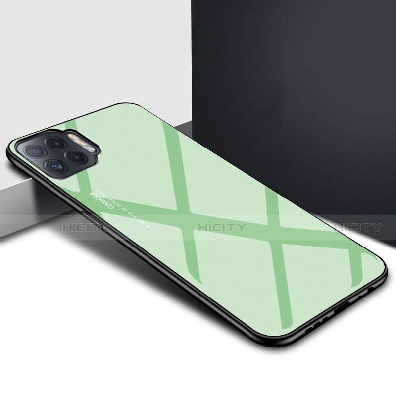 Custodia Silicone Specchio Laterale Cover per Oppo A93 Verde Pastello