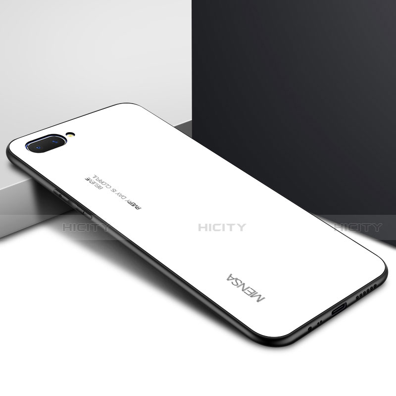 Custodia Silicone Specchio Laterale Cover per Oppo AX5 Bianco