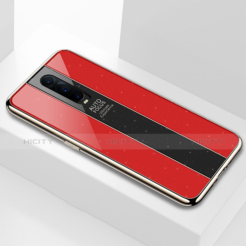 Custodia Silicone Specchio Laterale Cover per Oppo R17 Pro Rosso