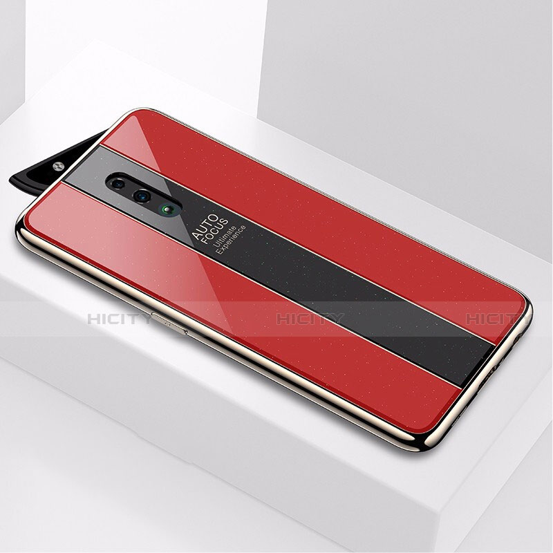 Custodia Silicone Specchio Laterale Cover per Oppo Reno Rosso