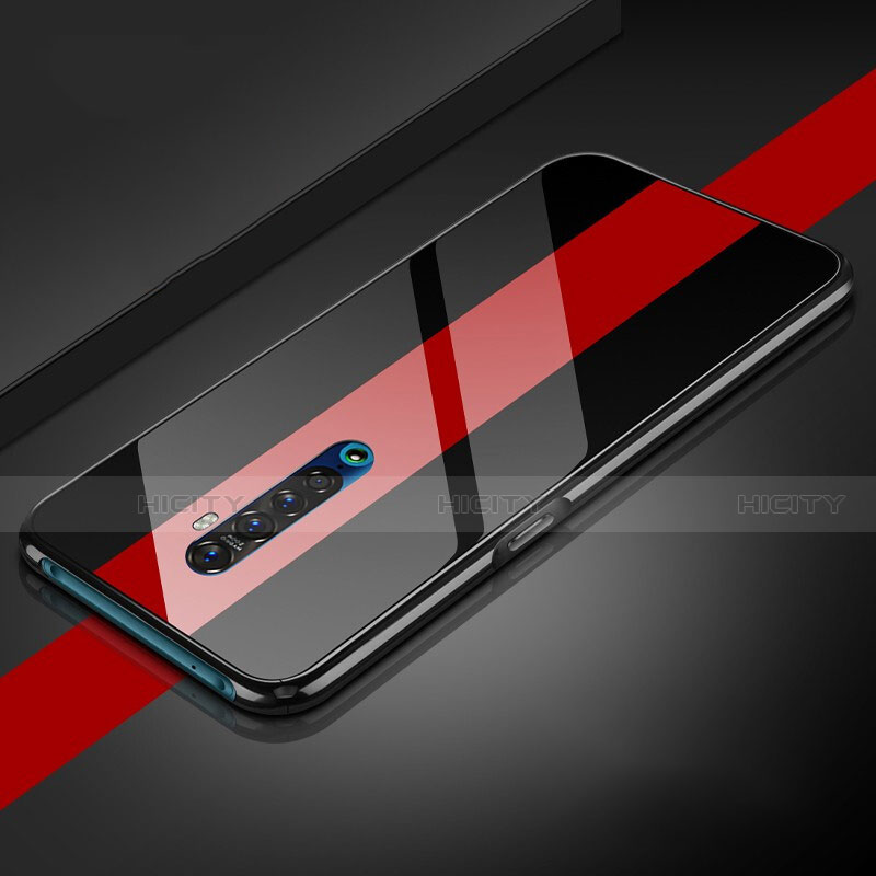 Custodia Silicone Specchio Laterale Cover per Oppo Reno2 Nero