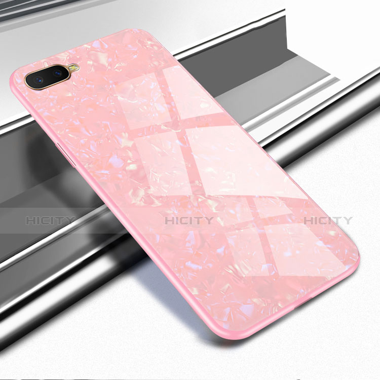 Custodia Silicone Specchio Laterale Cover per Oppo RX17 Neo Oro Rosa