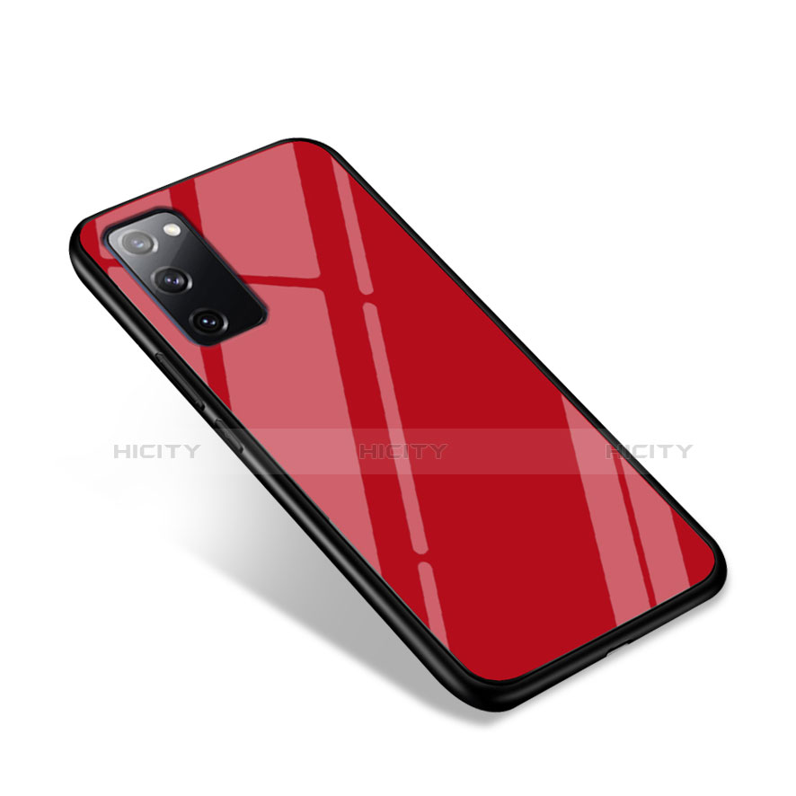 Custodia Silicone Specchio Laterale Cover per Samsung Galaxy S20 FE 2022 5G Rosso