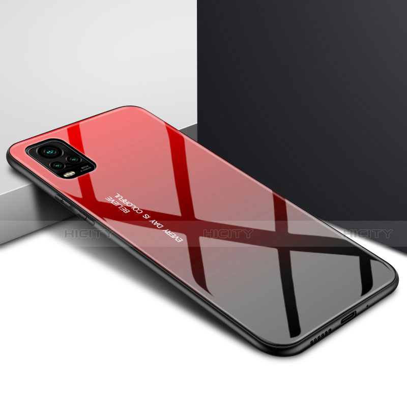 Custodia Silicone Specchio Laterale Cover per Vivo V20 Pro 5G Rosso