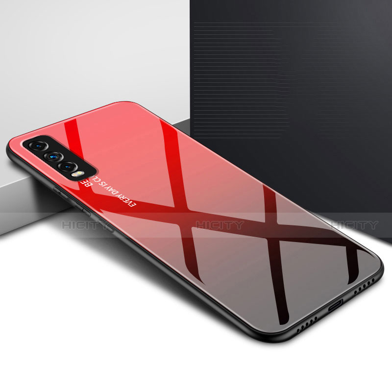 Custodia Silicone Specchio Laterale Cover per Vivo Y20i India Rosso