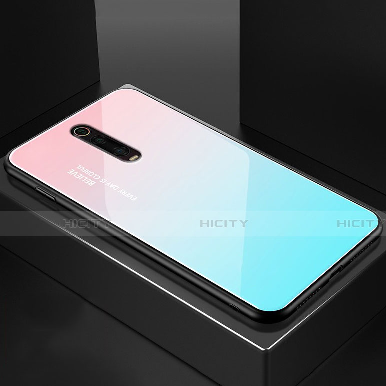 Custodia Silicone Specchio Laterale Cover per Xiaomi Mi 9T Pro Cielo Blu