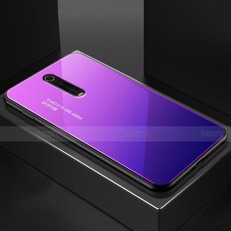 Custodia Silicone Specchio Laterale Cover per Xiaomi Mi 9T Viola