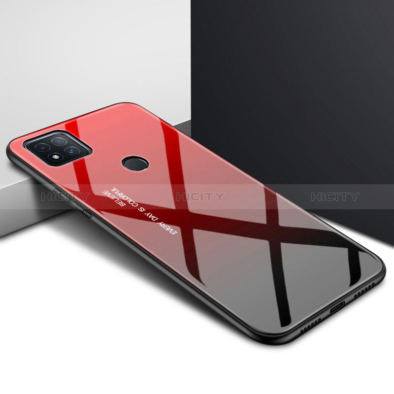 Custodia Silicone Specchio Laterale Cover per Xiaomi POCO C3 Rosso
