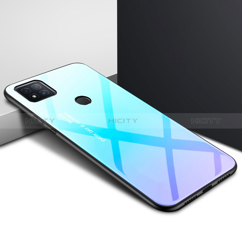 Custodia Silicone Specchio Laterale Cover per Xiaomi Redmi 10A 4G Cielo Blu