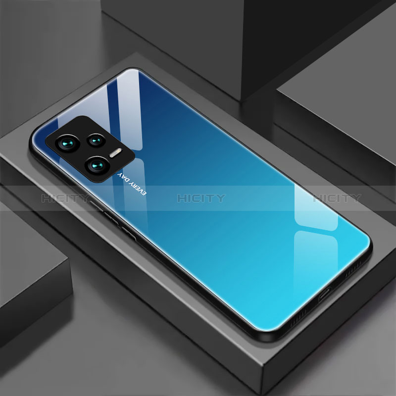 Custodia Silicone Specchio Laterale Cover per Xiaomi Redmi Note 12 Pro+ Plus 5G Blu