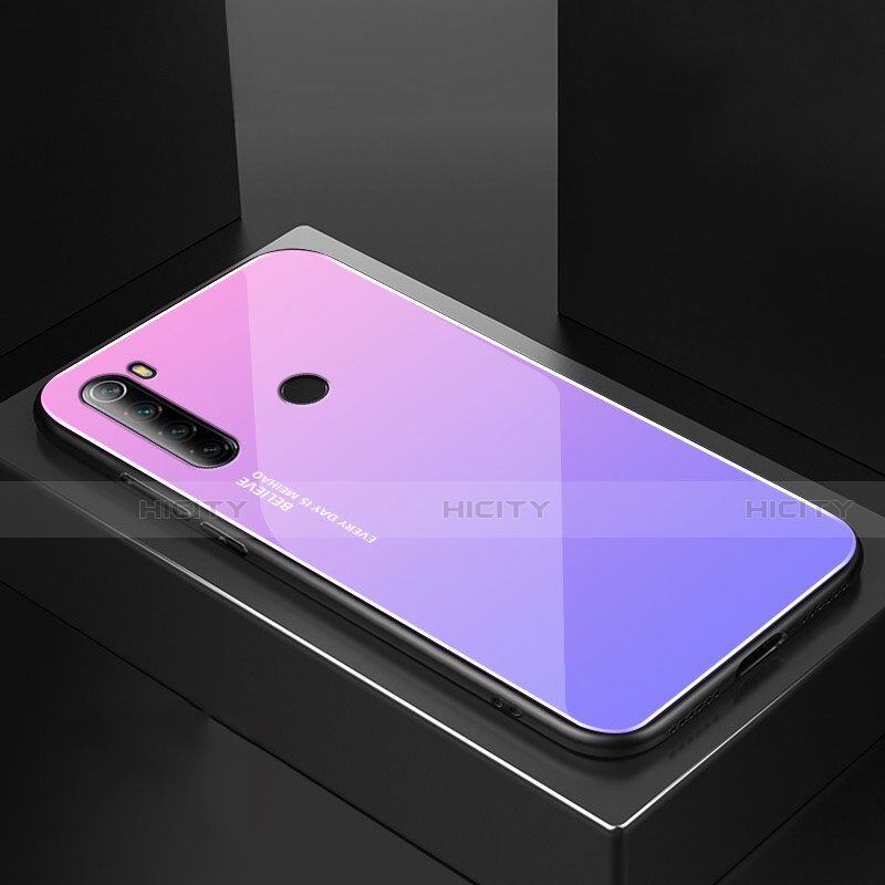 Custodia Silicone Specchio Laterale Cover per Xiaomi Redmi Note 8 Viola