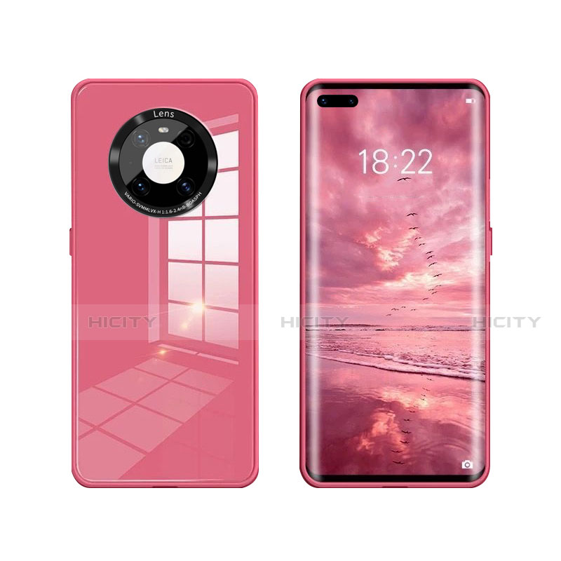 Custodia Silicone Specchio Laterale Cover T01 per Huawei Mate 40 Pro