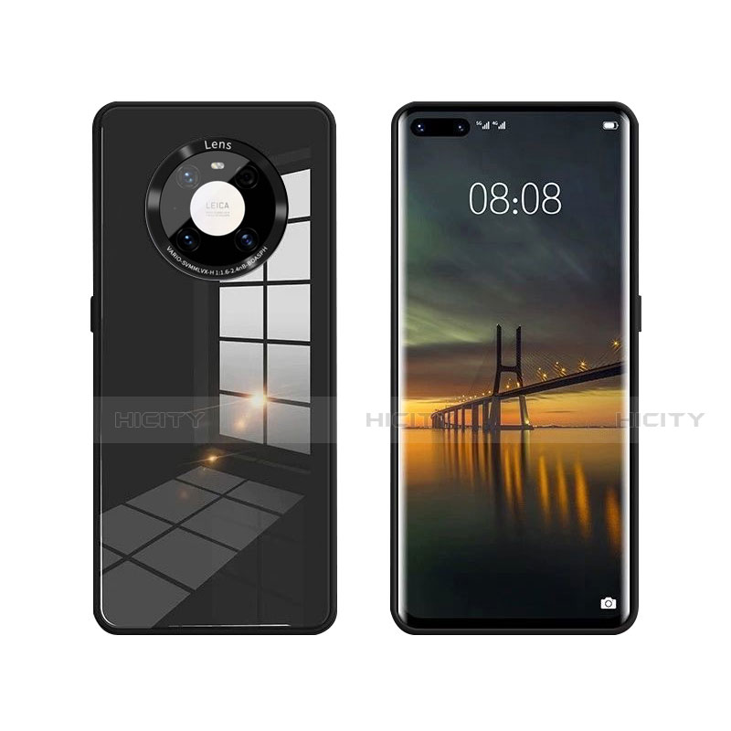 Custodia Silicone Specchio Laterale Cover T01 per Huawei Mate 40E Pro 5G Nero