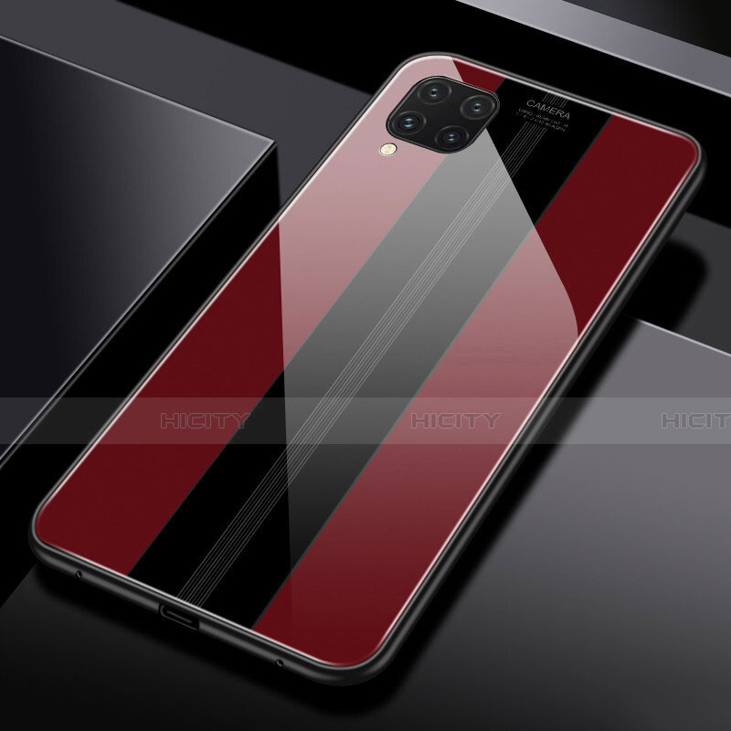 Custodia Silicone Specchio Laterale Cover T01 per Huawei Nova 7i Rosso