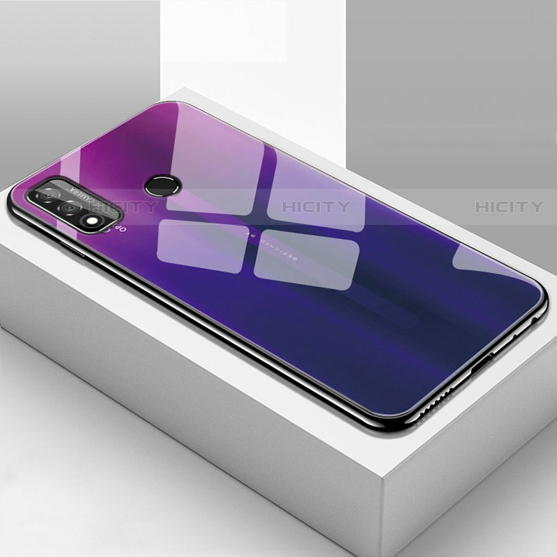 Custodia Silicone Specchio Laterale Cover T01 per Huawei P Smart (2020) Viola