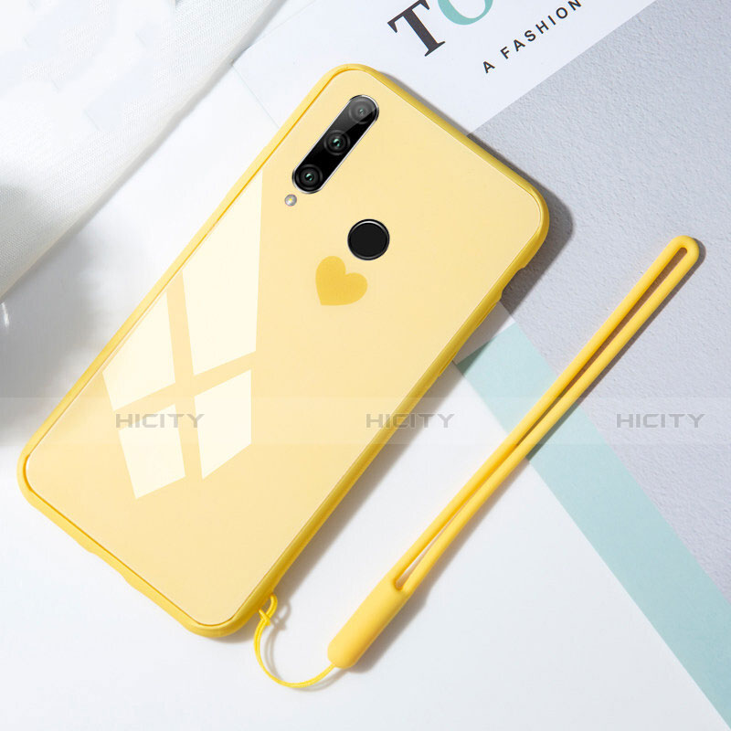 Custodia Silicone Specchio Laterale Cover T01 per Huawei P Smart+ Plus (2019) Giallo