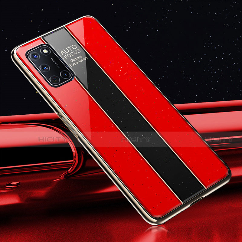 Custodia Silicone Specchio Laterale Cover T01 per Oppo A72 Rosso