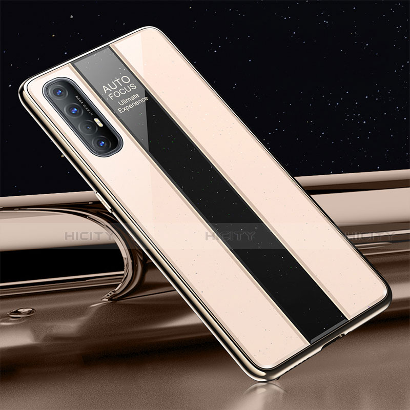 Custodia Silicone Specchio Laterale Cover T01 per Oppo Find X2 Neo Oro