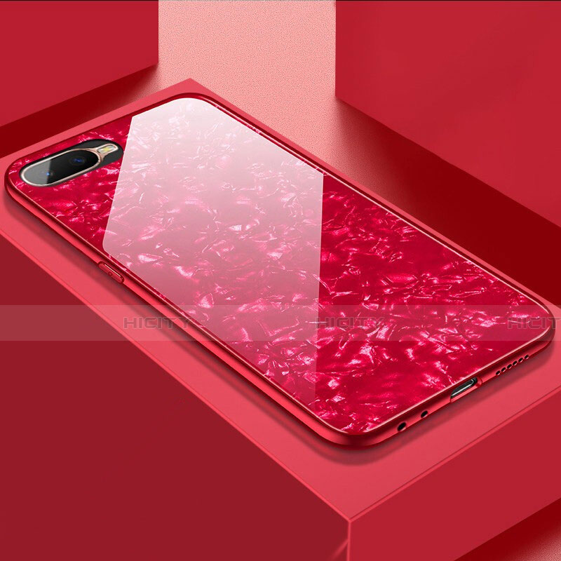 Custodia Silicone Specchio Laterale Cover T01 per Oppo K1 Rosso