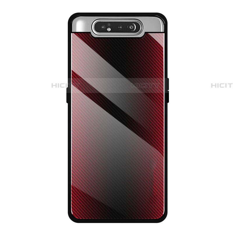 Custodia Silicone Specchio Laterale Cover T01 per Samsung Galaxy A90 4G Rosso