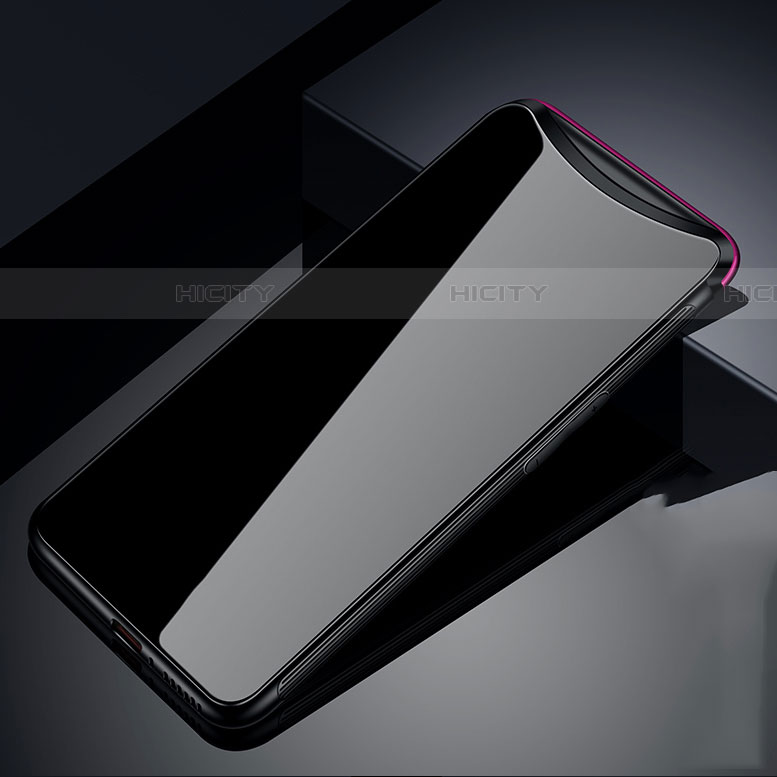 Custodia Silicone Specchio Laterale Cover T02 per Oppo Find X Nero