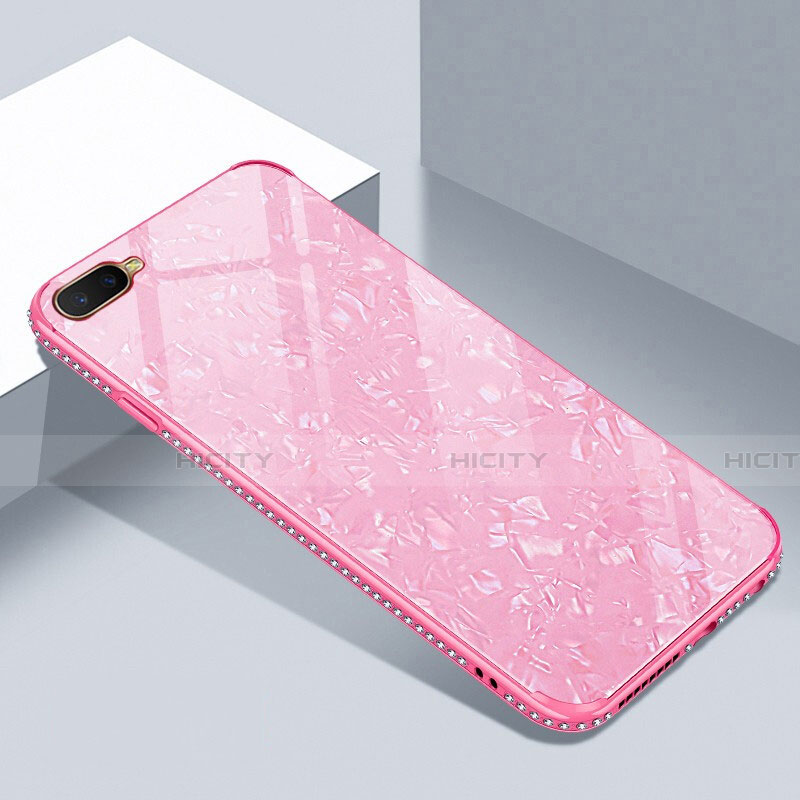 Custodia Silicone Specchio Laterale Cover T02 per Oppo R15X Rosa