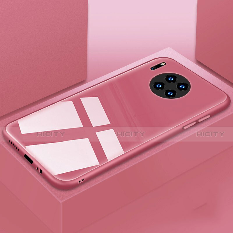 Custodia Silicone Specchio Laterale Cover T03 per Huawei Mate 30 Rosa