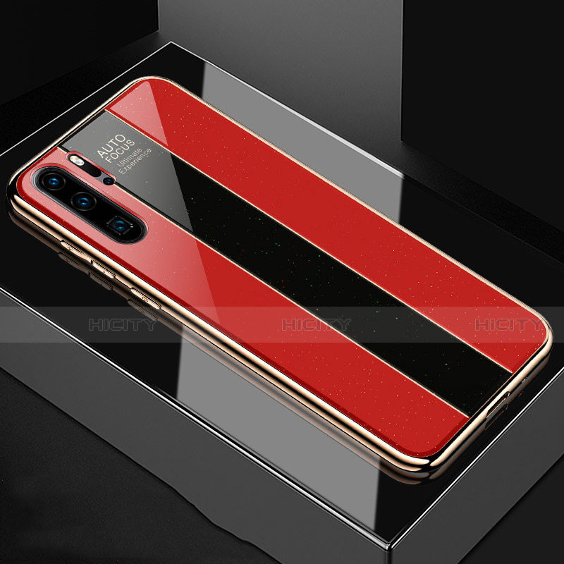 Custodia Silicone Specchio Laterale Cover T03 per Huawei P30 Pro New Edition Rosso
