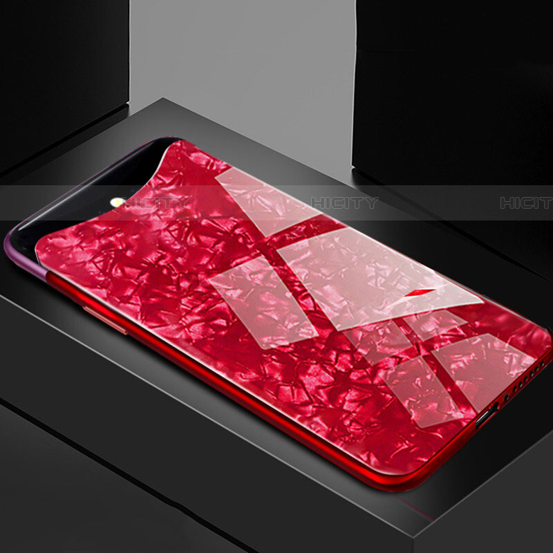 Custodia Silicone Specchio Laterale Cover T03 per Oppo Find X Rosso