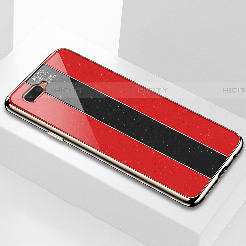 Custodia Silicone Specchio Laterale Cover T04 per Oppo RX17 Neo Rosso