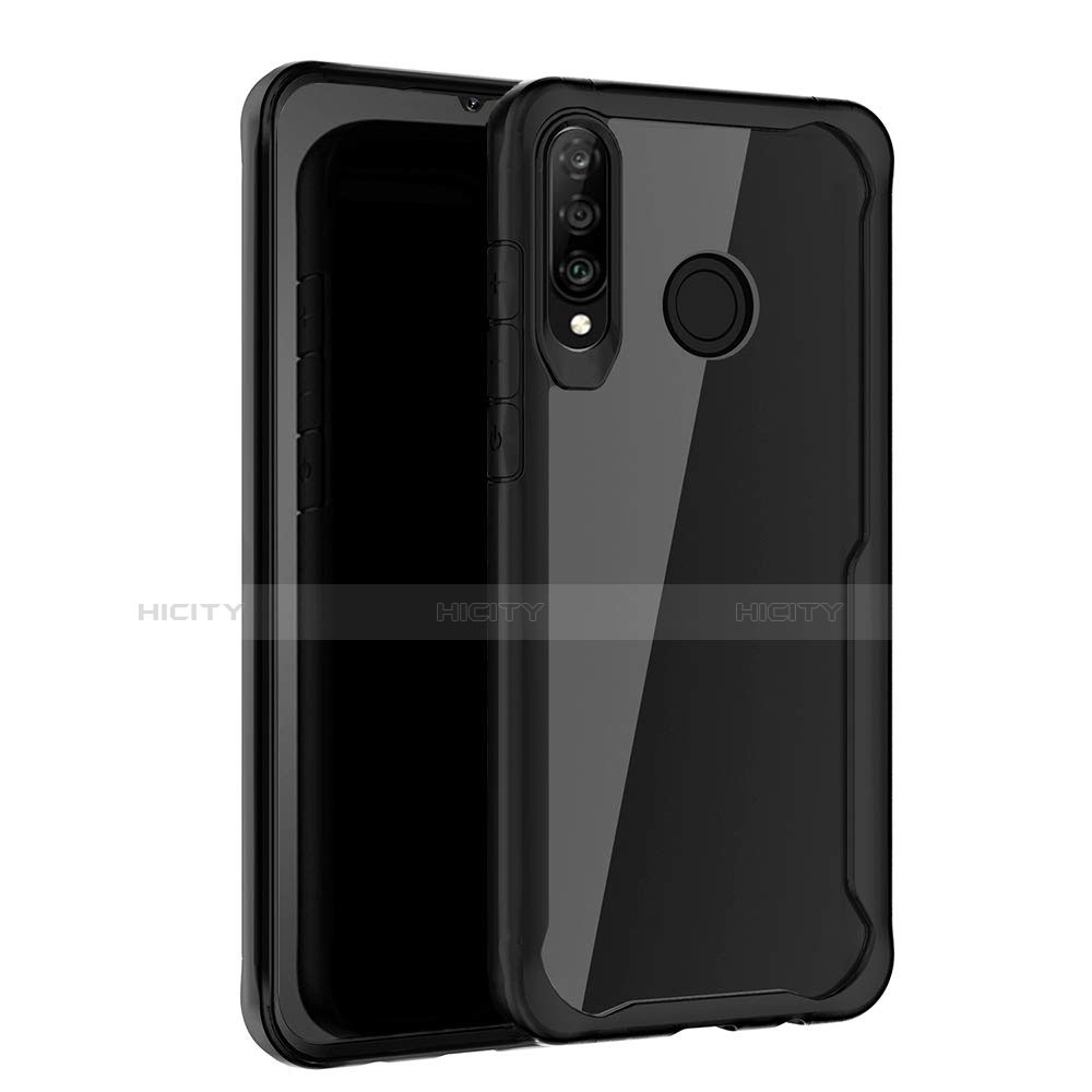 Custodia Silicone Specchio Laterale Cover Z01 per Huawei P30 Lite New Edition Nero