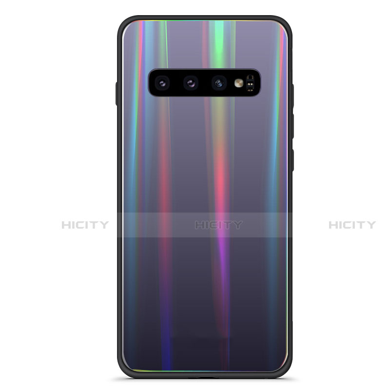 Custodia Silicone Specchio Laterale Sfumato Arcobaleno Cover A02 per Samsung Galaxy S10 Plus