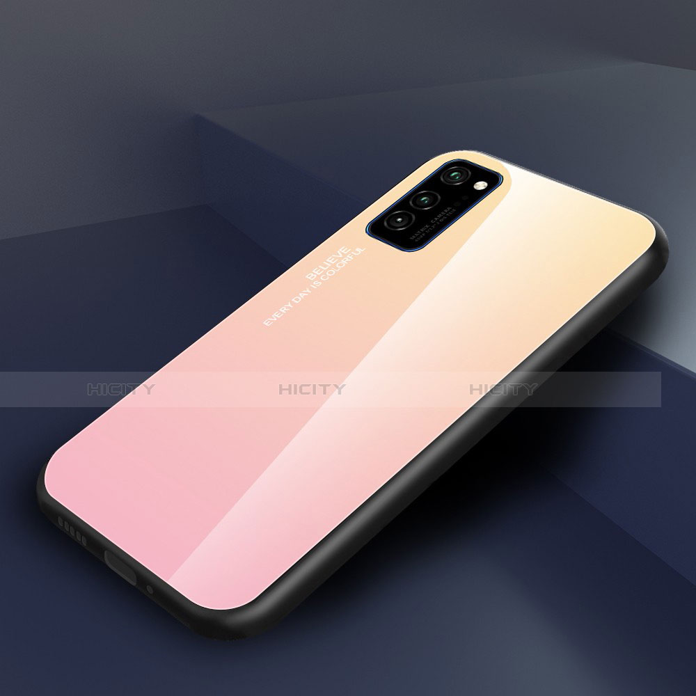 Custodia Silicone Specchio Laterale Sfumato Arcobaleno Cover H01 per Huawei Honor View 30 Pro 5G