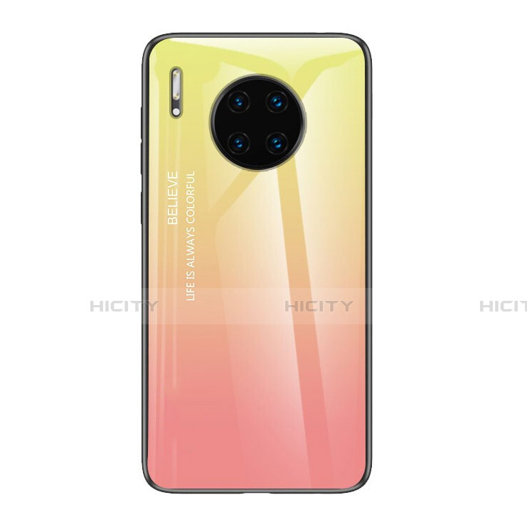 Custodia Silicone Specchio Laterale Sfumato Arcobaleno Cover H01 per Huawei Mate 30