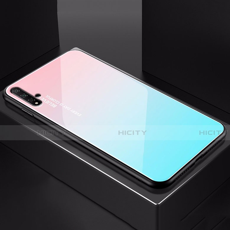 Custodia Silicone Specchio Laterale Sfumato Arcobaleno Cover H01 per Huawei Nova 5T