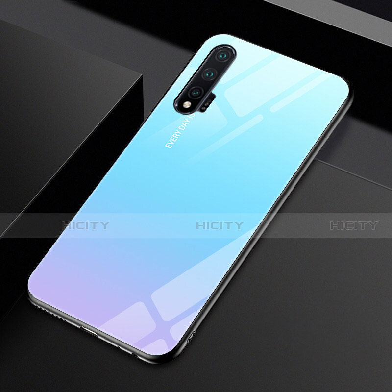 Custodia Silicone Specchio Laterale Sfumato Arcobaleno Cover H01 per Huawei Nova 6