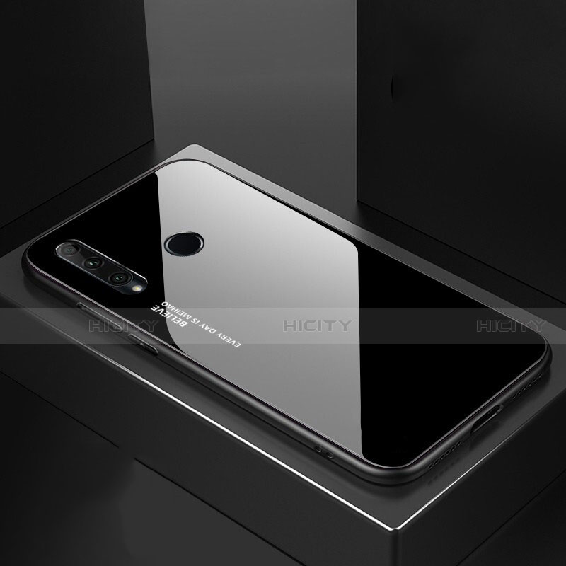 Custodia Silicone Specchio Laterale Sfumato Arcobaleno Cover H01 per Huawei P Smart+ Plus (2019) Nero