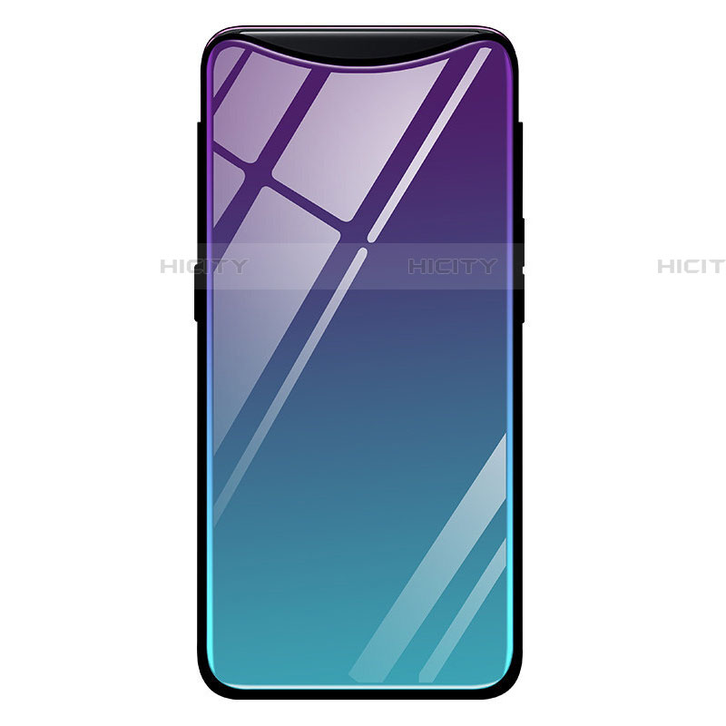 Custodia Silicone Specchio Laterale Sfumato Arcobaleno Cover H01 per Oppo Find X