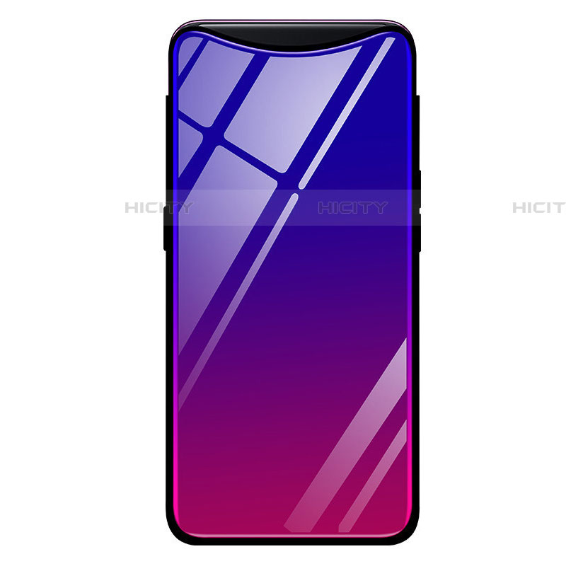 Custodia Silicone Specchio Laterale Sfumato Arcobaleno Cover H01 per Oppo Find X Super Flash Edition