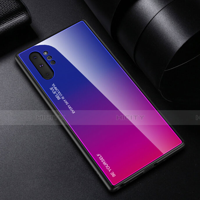 Custodia Silicone Specchio Laterale Sfumato Arcobaleno Cover H01 per Samsung Galaxy Note 10 Plus 5G