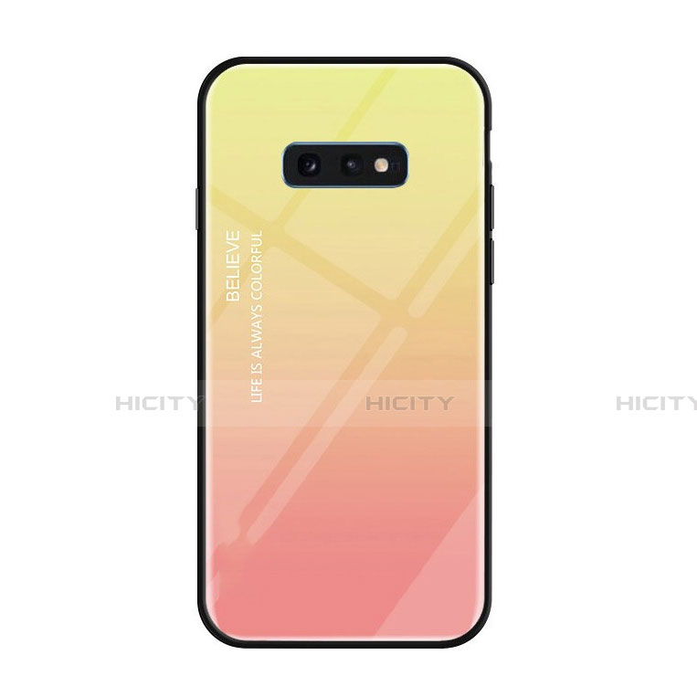 Custodia Silicone Specchio Laterale Sfumato Arcobaleno Cover H01 per Samsung Galaxy S10e