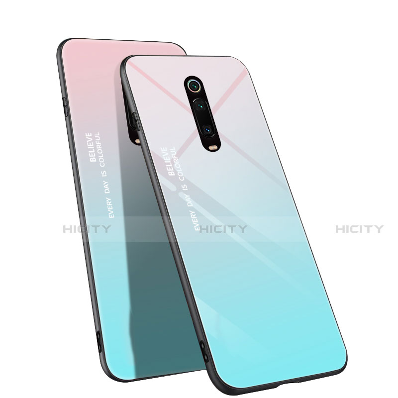 Custodia Silicone Specchio Laterale Sfumato Arcobaleno Cover H01 per Xiaomi Mi 9T