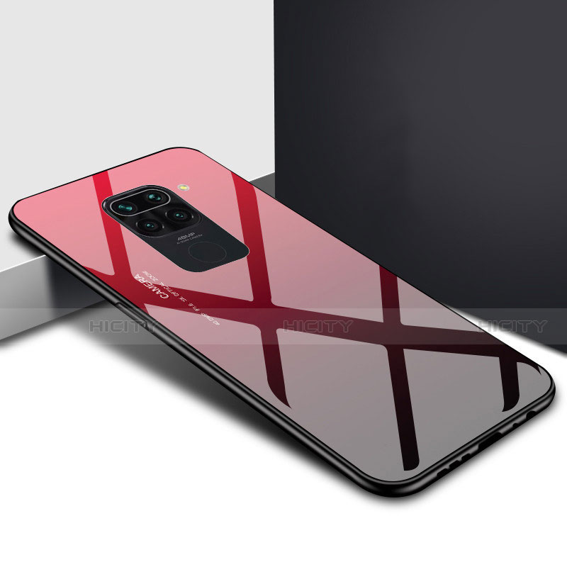 Custodia Silicone Specchio Laterale Sfumato Arcobaleno Cover H01 per Xiaomi Redmi 10X 4G Rosso